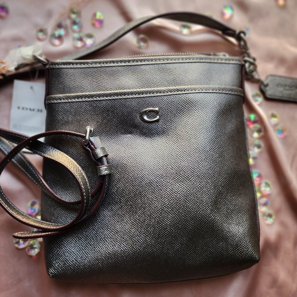 Silver Coach Crossbody Purse